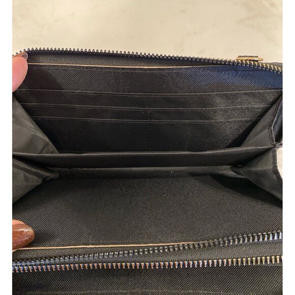 Crossbody Wristlet Wallet Pocketbook Purse Zip Around Black Crocodile Print - Picture 10 of 12